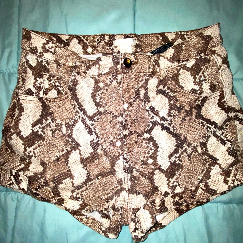 H&M snake print DENIM shorts size 12